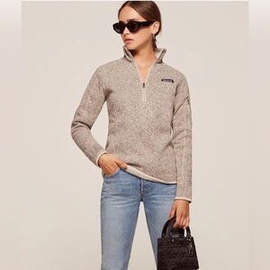 Patagonia Women’s Better Sweater Quarter Zip Pullover Pelican Beige Size Small